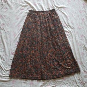 Vintage Mid Length Paisley Skirt